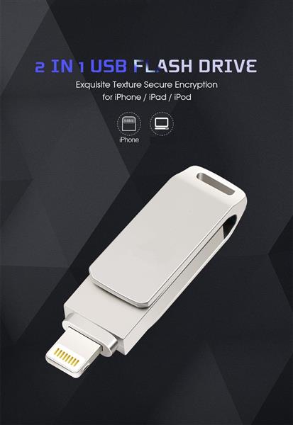 Grote foto drphone fds5 flashdrive 2 in 1 lightning naar usb geheugenstick 64gb externe opslag zilver computers en software overige computers en software