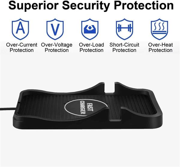 Grote foto drphone wcp2 auto draadloos oplaadpad 15w antislip telefoonhouder functie zwart telecommunicatie opladers en autoladers