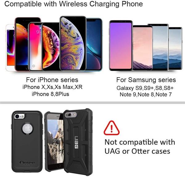 Grote foto drphone wcp2 auto draadloos oplaadpad 15w antislip telefoonhouder functie zwart telecommunicatie opladers en autoladers