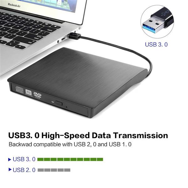 Grote foto drphone dw2 externe dvd cd writer dvd speler usb 3.0 windows mac os macbook computers en software overige computers en software