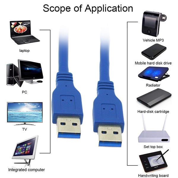 Grote foto drphone usb 3.0 kabel male to male am am type a naar type a mannelijke kabel 1m blauw telecommunicatie opladers en autoladers