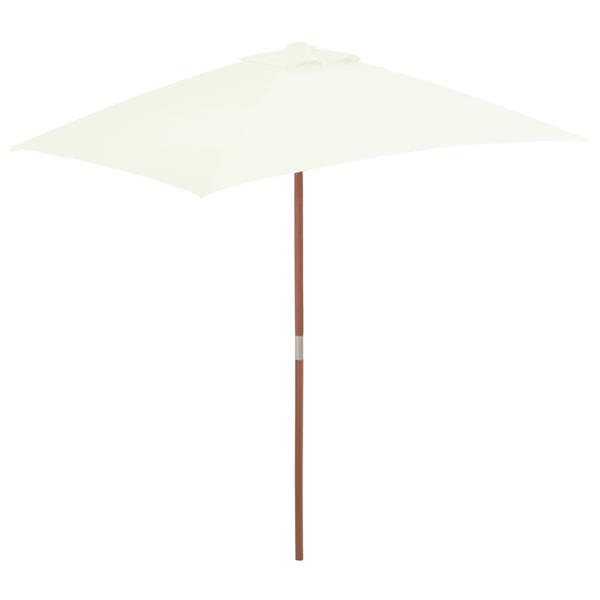 Grote foto vidaxl parasol met houten paal 150x200 cm zandkleurig tuin en terras overige tuin en terras