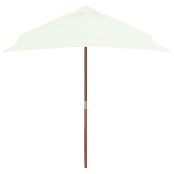 Grote foto vidaxl parasol met houten paal 150x200 cm zandkleurig tuin en terras overige tuin en terras