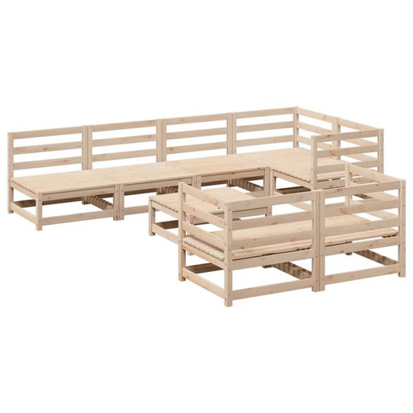 Grote foto vidaxl 8 delige loungeset massief grenenhout tuin en terras tuinmeubelen
