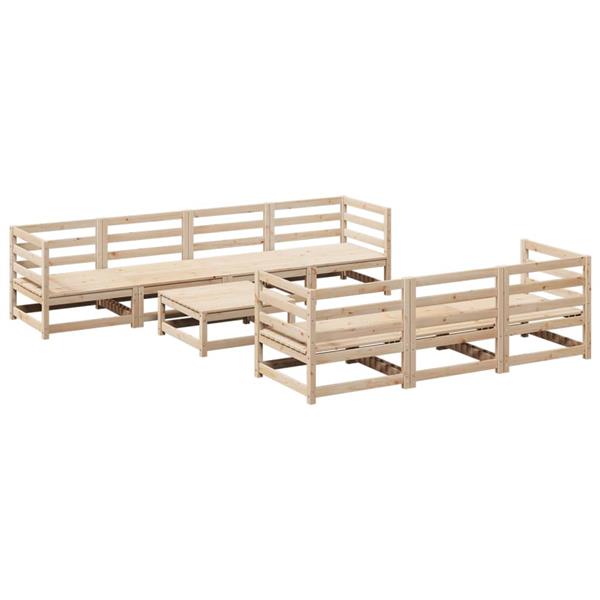 Grote foto vidaxl 8 delige loungeset massief grenenhout tuin en terras tuinmeubelen