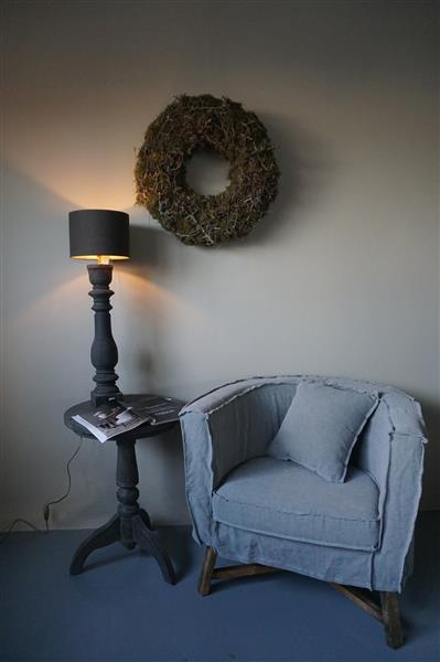Grote foto fauteuil dirk kussen grijs aura peeperkorn huis en inrichting woningdecoratie