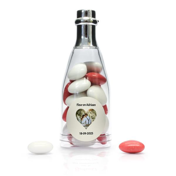 Grote foto huwelijksbedankjes blikjes met tekst diversen cadeautjes en bonnen