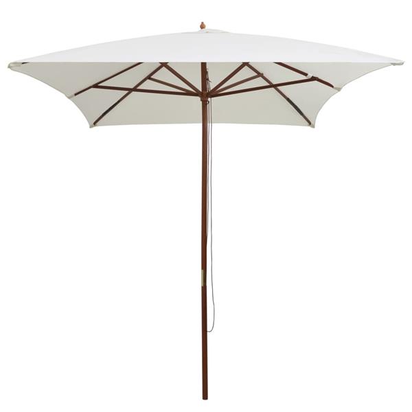 Grote foto vidaxl parasol met houten paal 200x300 cm cr mewit tuin en terras overige tuin en terras