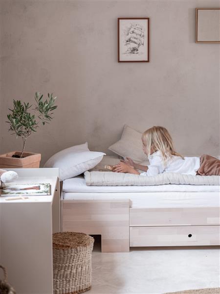 Grote foto smart bed multifunctioneel bed incl. matras smart bed sand beige kinderen en baby complete kinderkamers