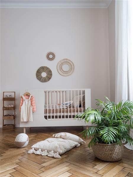 Grote foto meegroei ledikant 70x140cm sand beige sand beige kinderen en baby complete kinderkamers