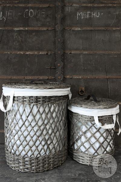 Grote foto wasmanden rattan grey set van 2 huis en inrichting complete badkamers