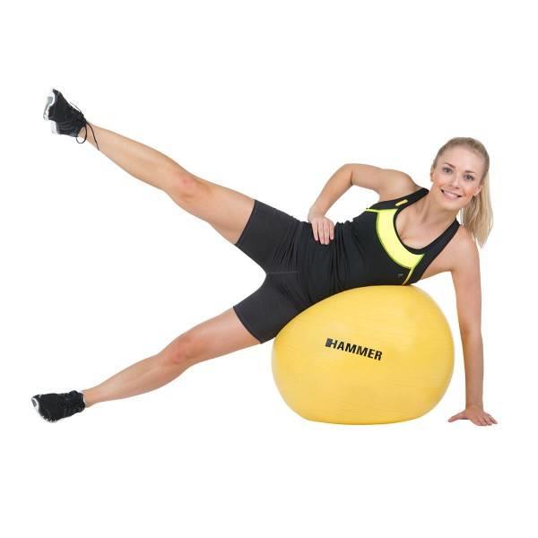 Grote foto hammer fitness fitnessbal 55 cm geel sport en fitness fitness