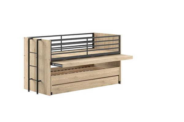 Grote foto sam halfhoogslaper met bureau logeerbed en lade eikenkleur vipack kinderen en baby complete kinderkamers