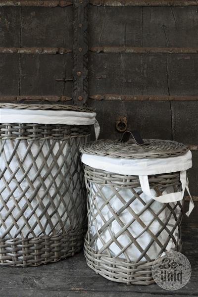 Grote foto wasmanden rattan grey set van 2 huis en inrichting complete badkamers