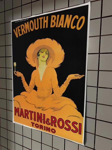 Grote foto marcello dudovich vermouth bianco martini rossi torino jaren 1980 antiek en kunst curiosa en brocante
