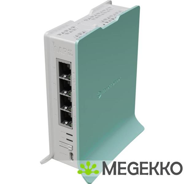 Grote foto mikrotik hap draadloze router gigabit ethernet single band 2.4 ghz groen wit computers en software netwerkkaarten routers en switches