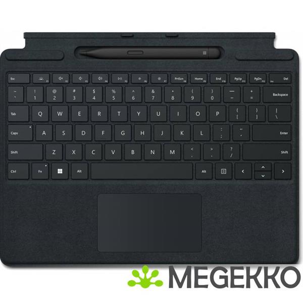 Grote foto microsoft surface pro signature keyboard w slim pen 2 zwart microsoft cover port qwerty deens fins computers en software toetsenborden
