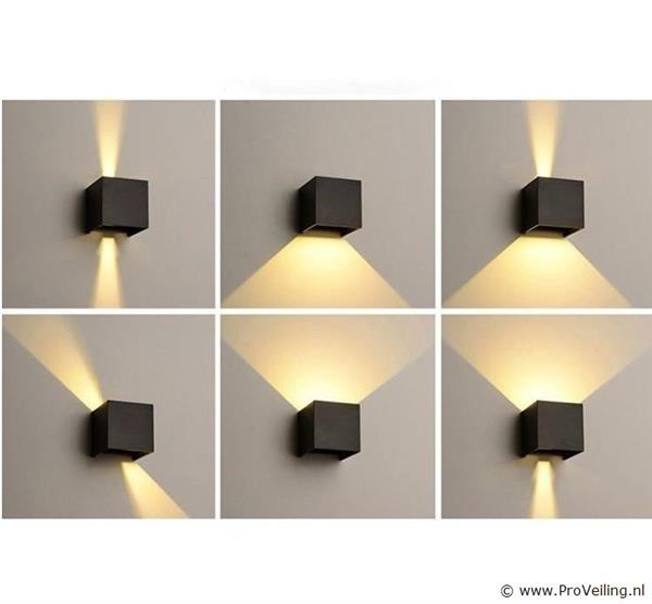 Grote foto online veiling 20 x led wandlamp bidirectioneel kubu... huis en inrichting overige