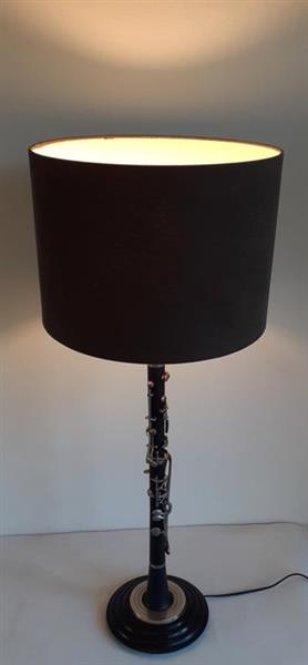 Grote foto defranco tafellamp 1 clarinet hout verchroomd staal antiek en kunst curiosa en brocante