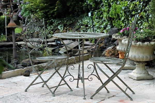 Grote foto tuinset 2 stoelen 1 tafel inklapbaar zitgroep 3 tuinset barokstijl metaal antiek en kunst curiosa en brocante