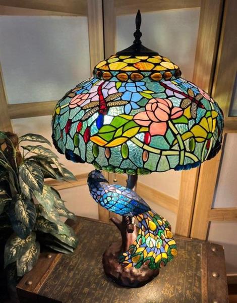Grote foto lamp glas glas in lood antiek en kunst curiosa en brocante