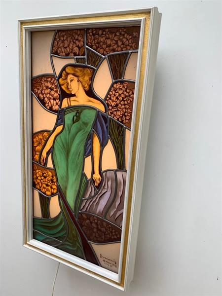 Grote foto glas in loodraam de neef herwig 1980 1990 antiek en kunst curiosa en brocante