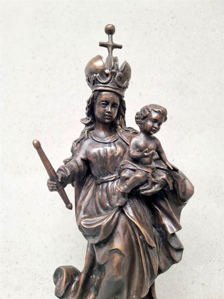 Grote foto sculptuur madonna met kind 65 cm brons antiek en kunst curiosa en brocante