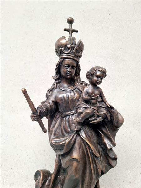 Grote foto sculptuur madonna met kind 65 cm brons antiek en kunst curiosa en brocante