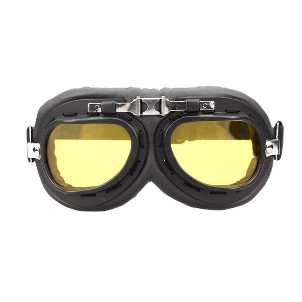 Grote foto crg zwart chrome motorbril glaskleur geel motoren kleding