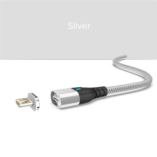 Grote foto drphone echo series 2 meter zilver magnetische usb c kabel 3a type c oplaadkabel snellader telecommunicatie opladers en autoladers