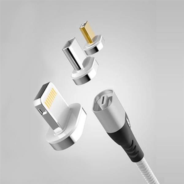 Grote foto drphone echo series 2 meter zilver magnetische usb c kabel 3a type c oplaadkabel snellader telecommunicatie opladers en autoladers