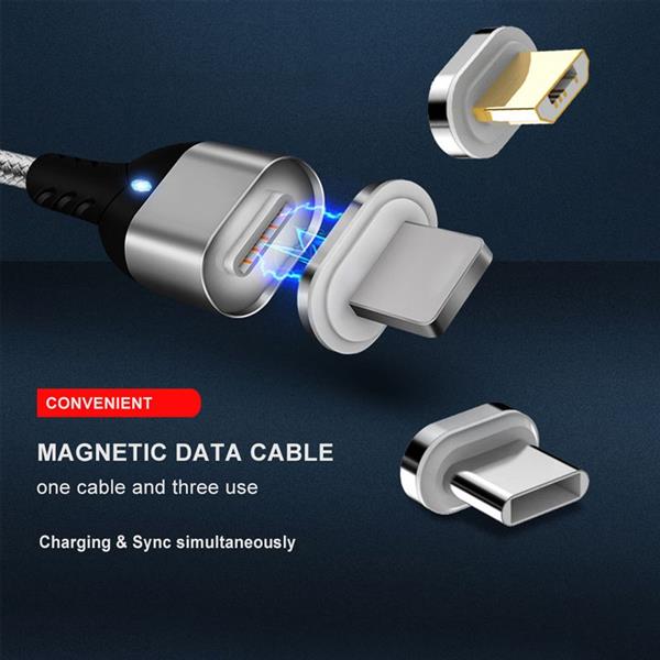 Grote foto drphone echo series 2 meter zilver magnetische iphone ipad lightning kabel quick charge 3.0 telecommunicatie opladers en autoladers