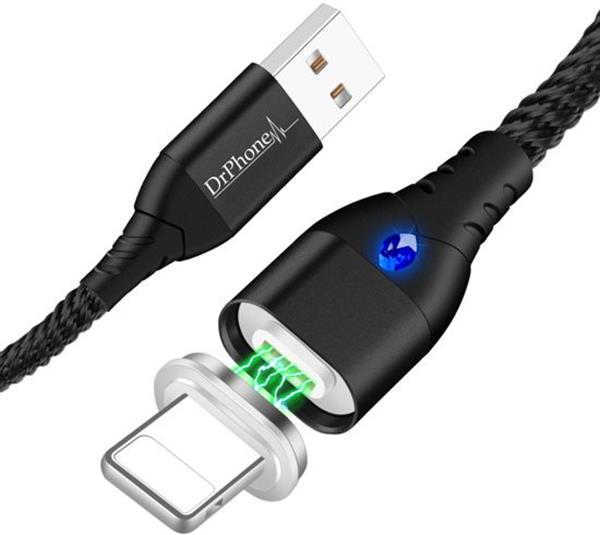 Grote foto drphone echo series 2 meter magnetische iphone ipad lightning 3a oplaadkabel snellader reversi telecommunicatie opladers en autoladers