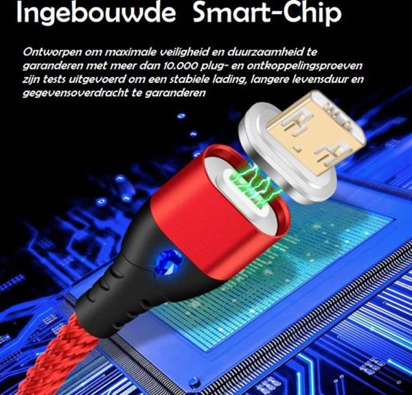 Grote foto drphone echo series 2 meter magnetische iphone ipad lightning 3a oplaadkabel snellader reversi telecommunicatie opladers en autoladers