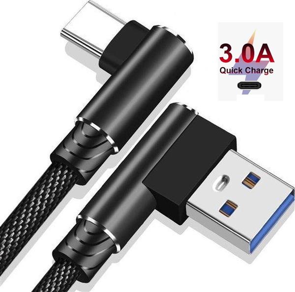 Grote foto drphone d9 type c usb c dubbele 90 haakse nylon gevlochten 3a kabel 1 meter datasynchronisatie telecommunicatie opladers en autoladers