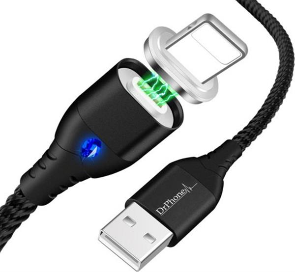Grote foto drphone echo series 2 meter magnetische iphone ipad lightning 3a oplaadkabel snellader reversi telecommunicatie opladers en autoladers