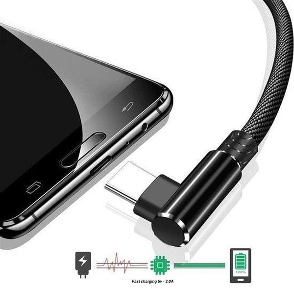 Grote foto drphone d9 type c usb c dubbele 90 haakse nylon gevlochten 3a kabel 1 meter datasynchronisatie telecommunicatie opladers en autoladers