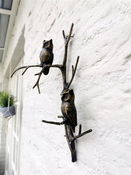 Grote foto beeldje owls in bronze wall art brons antiek en kunst curiosa en brocante
