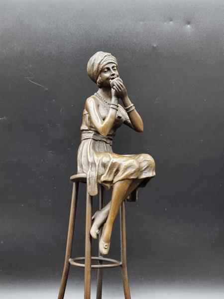 Grote foto beeld bronze a little rouge 26.5 cm brons antiek en kunst curiosa en brocante