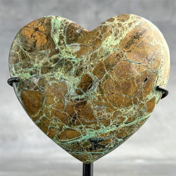 Grote foto geen reserveprijs prachtige groene smithsonite hartvormig op een aangepaste standaard hoogte 13 antiek en kunst curiosa en brocante