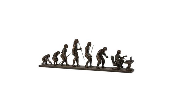 Grote foto beeld xl evolution of mankind 68cm 21.5 cm hars 2024 antiek en kunst curiosa en brocante