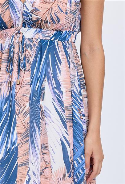 Grote foto selena maxi jurk 5852 blue kleding dames jurken en rokken