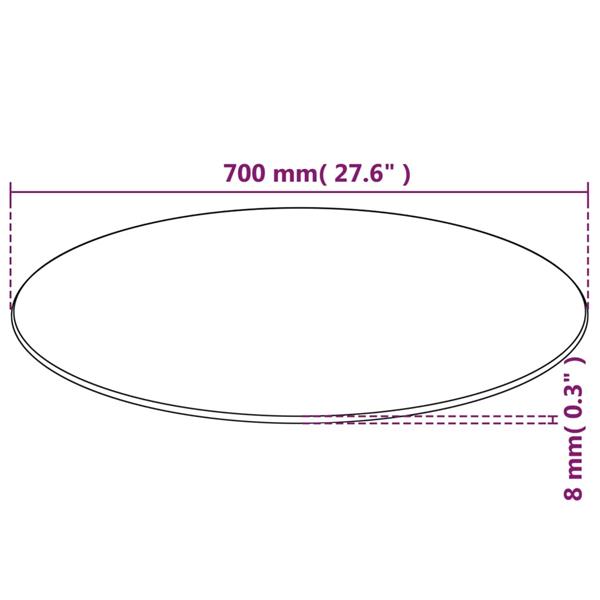 Grote foto vidaxl tafelblad van gehard glas 700 mm rond antiek en kunst stoelen en banken