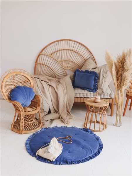 Grote foto soft velvet schelp kussen sapphire sapphire kinderen en baby complete kinderkamers