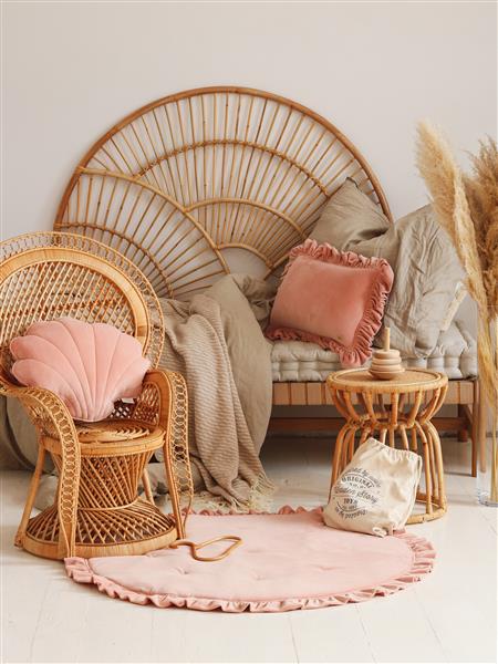 Grote foto soft velvet schelp kussen apricot apricot kinderen en baby complete kinderkamers