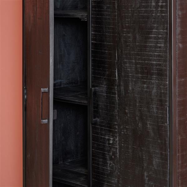 Grote foto kabinet denver black mangohout en staal 90 cm huis en inrichting overige