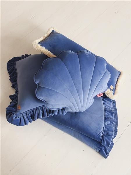 Grote foto soft velvet schelp kussen sapphire sapphire kinderen en baby complete kinderkamers