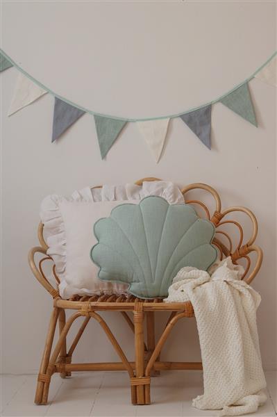 Grote foto schelp kussen velvet xl powder mint powder mint kinderen en baby complete kinderkamers