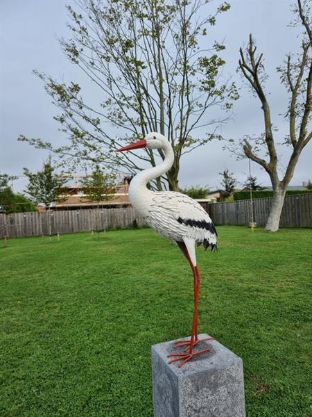 Grote foto beeld xl metal garden stork metal 80.5 cm metaal antiek en kunst curiosa en brocante