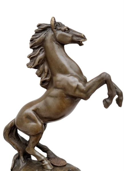 Grote foto beeldje a rearing horse brons marmer antiek en kunst curiosa en brocante